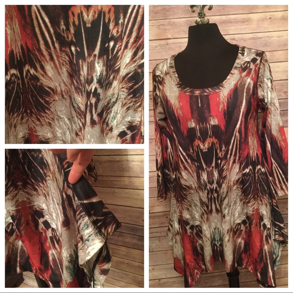 Philosophy Tunic Multi color Feather Paradise